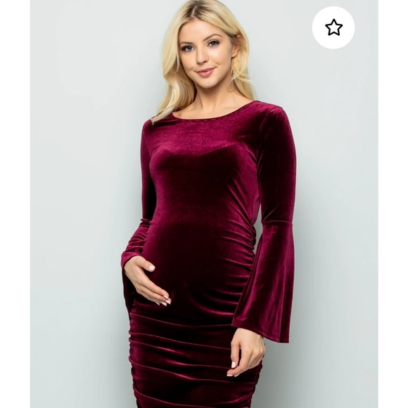 Rosie Velvet Bell Sleeve Bodycon Dress - Picture 5 of 9